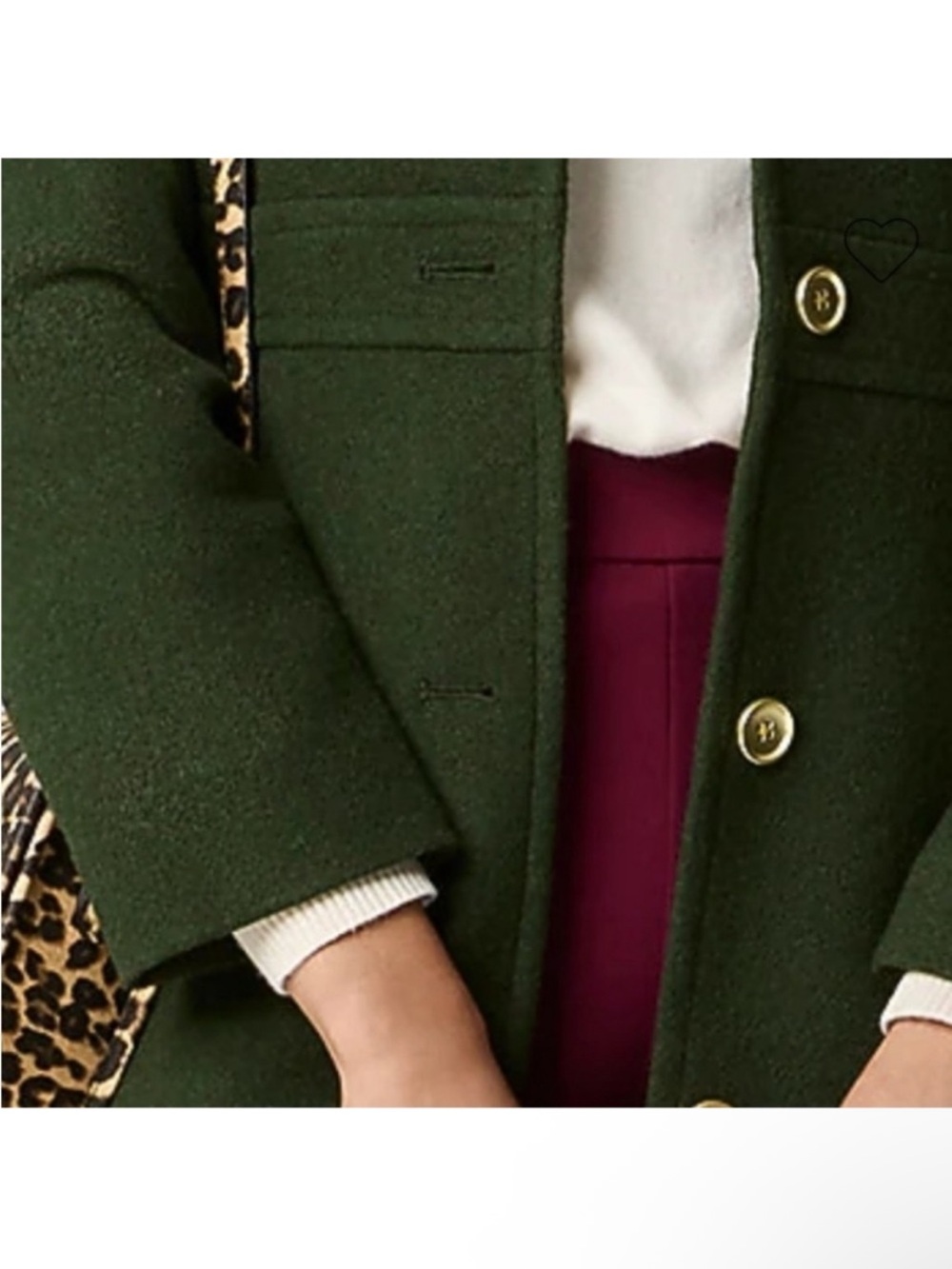 NWOT J Crew Factory Wool Blend Lady Day Coat in Pine Green - Picture 3 of 7
